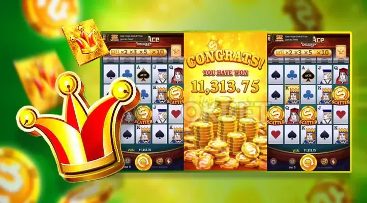 Super Ace Deluxe demo bonus round with multiplier symbols activated